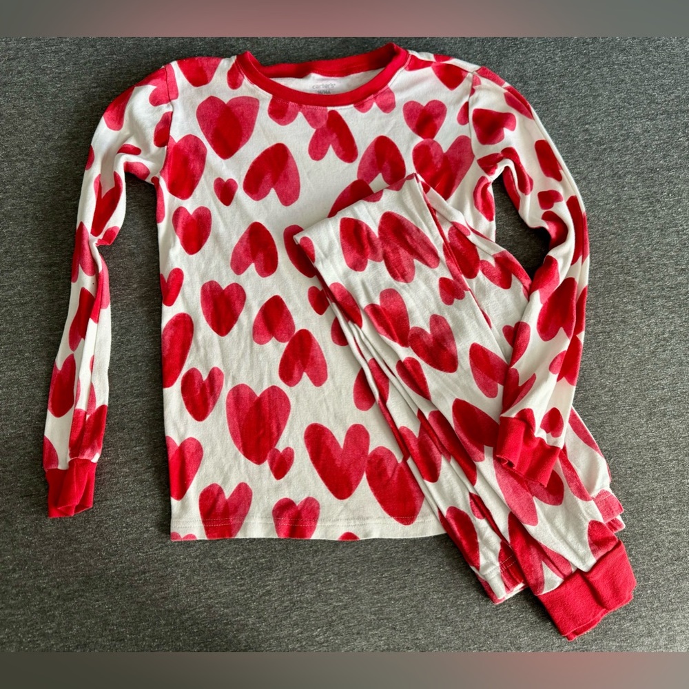 girls Carter’s Valentine’s Day 2-piece heart pajama set - size 14